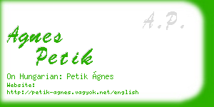 agnes petik business card